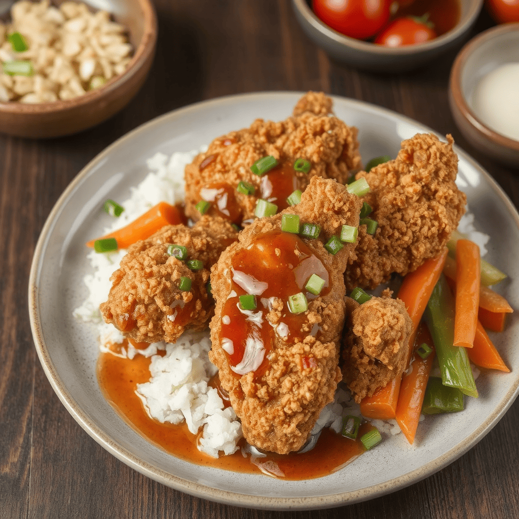 Spicy garlic fried chicken